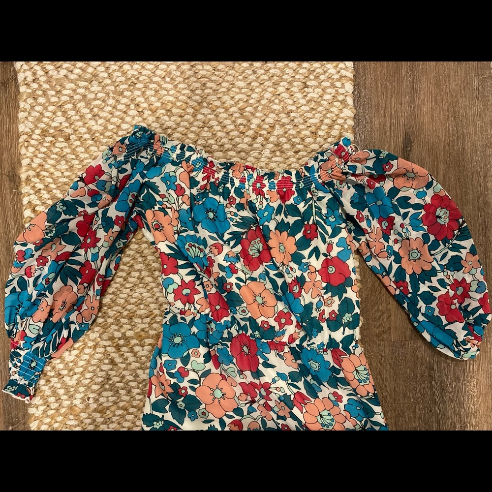 Off the Shoulder Charles Henry Floral Maxi